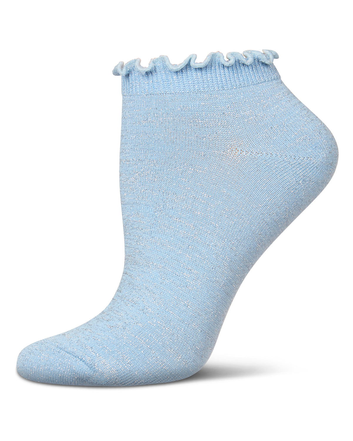 Women's Lurex Bamboo Shortie Socks : Color: Light Blue