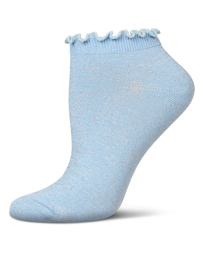 Women's Lurex Bamboo Shortie Socks : Color: Light Blue
