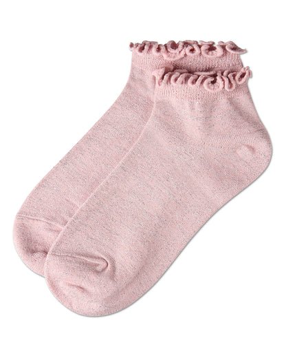 Women's Lurex Bamboo Shortie Socks : Color: Black