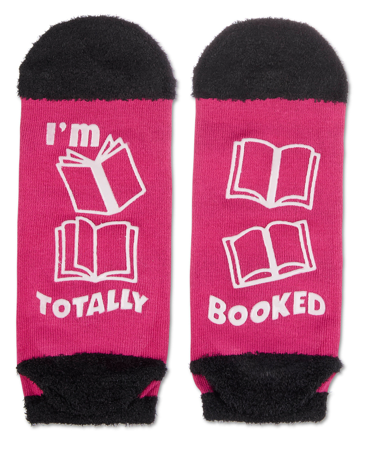 Women's I'm Totally Booked Non-Skid Low Cut Socks : Color: Pink