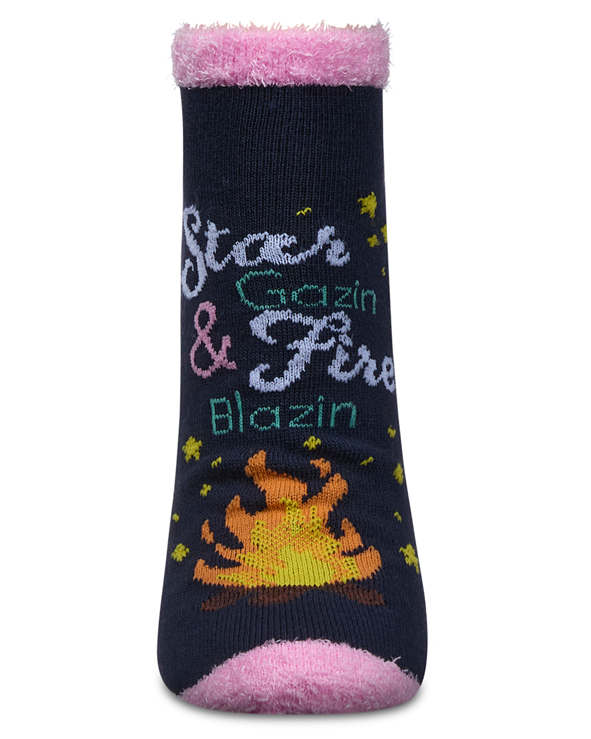 Women's One Happy Glamper Non-Skid Low Cut Socks : Color: Navy