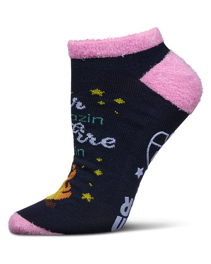 Women's One Happy Glamper Non-Skid Low Cut Socks : Color: Navy