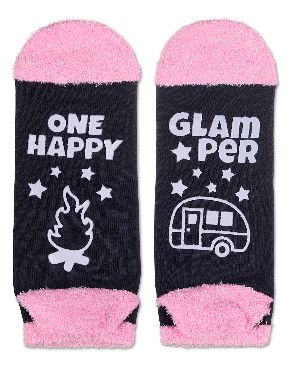 Women's One Happy Glamper Non-Skid Low Cut Socks : Color: Navy