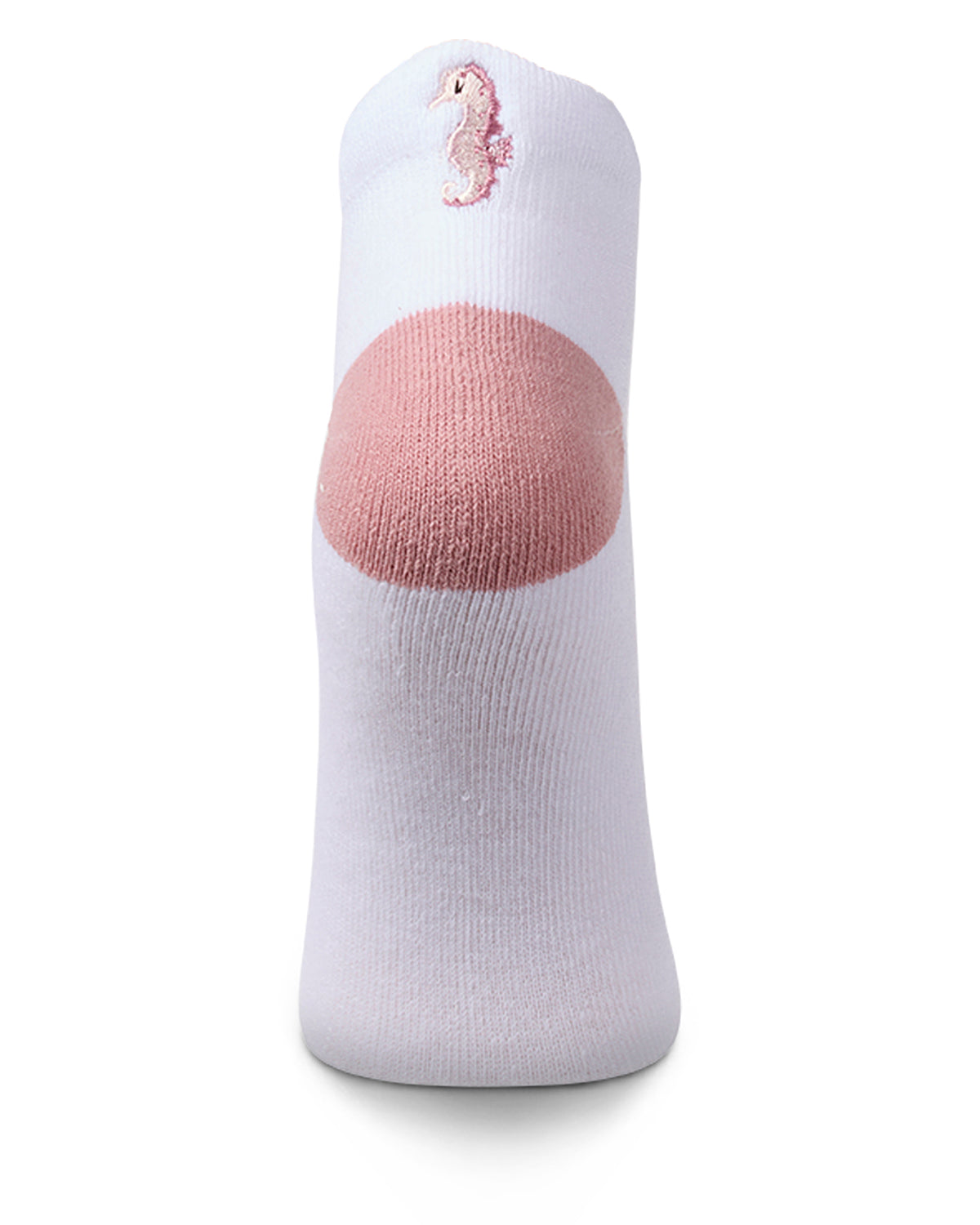 Women's Sea Horse-Embroidered Half-Cushioned Low Cut Sock