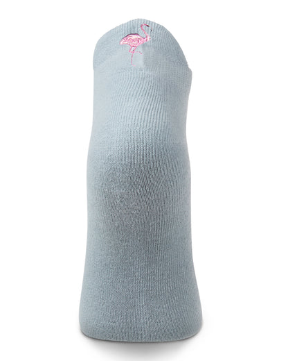 Women's Flamingo-Embroidered Half-Cushioned Low Cut Sock