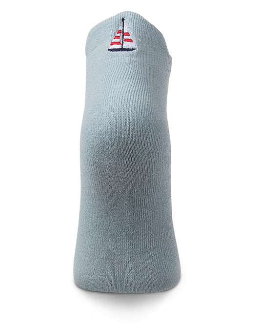 Women's Sailboat-Embroidered Half-Cushioned Low Cut Sock