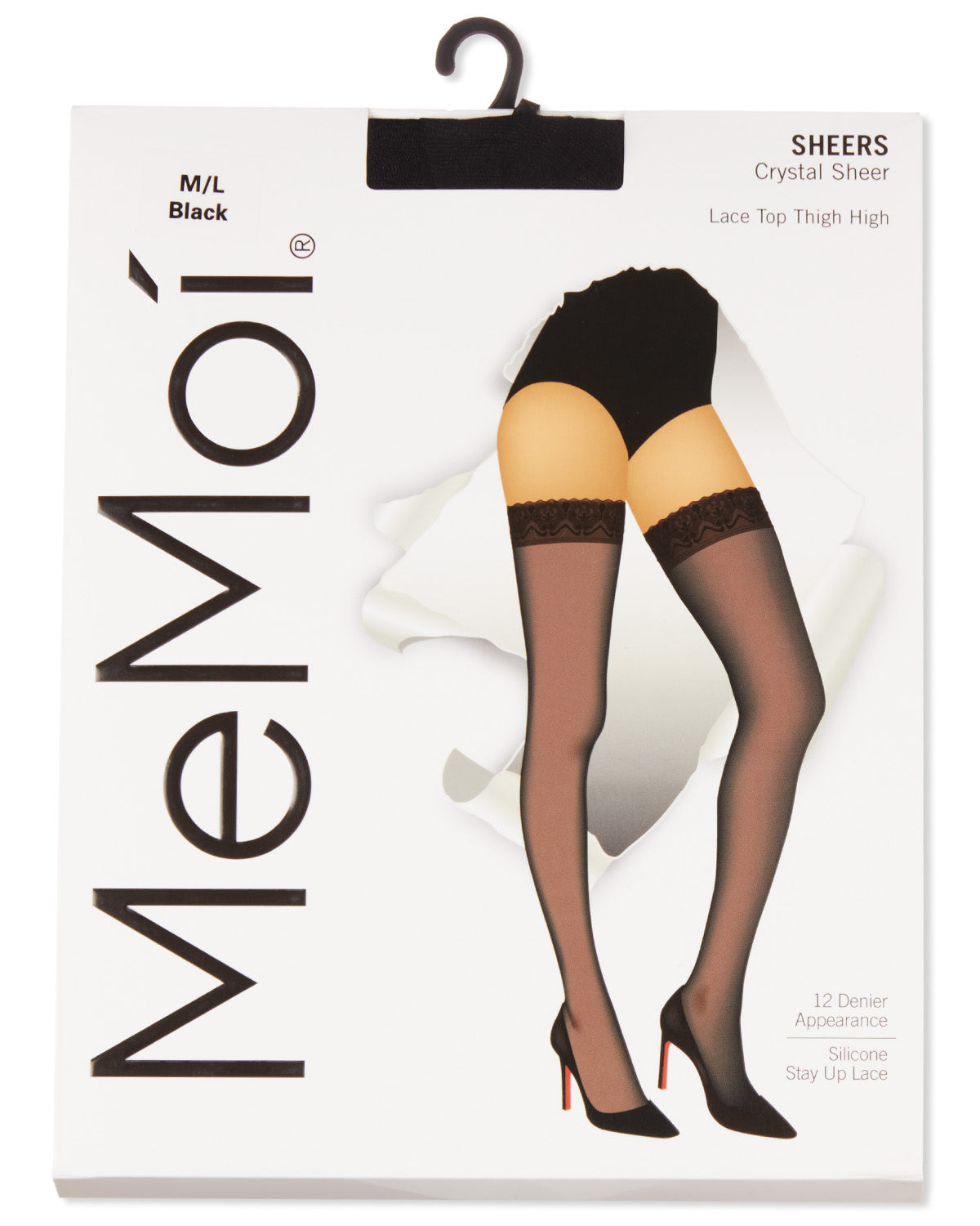 Women's Crystal Sheer Lace Top Thigh High Stockings – MeMoi