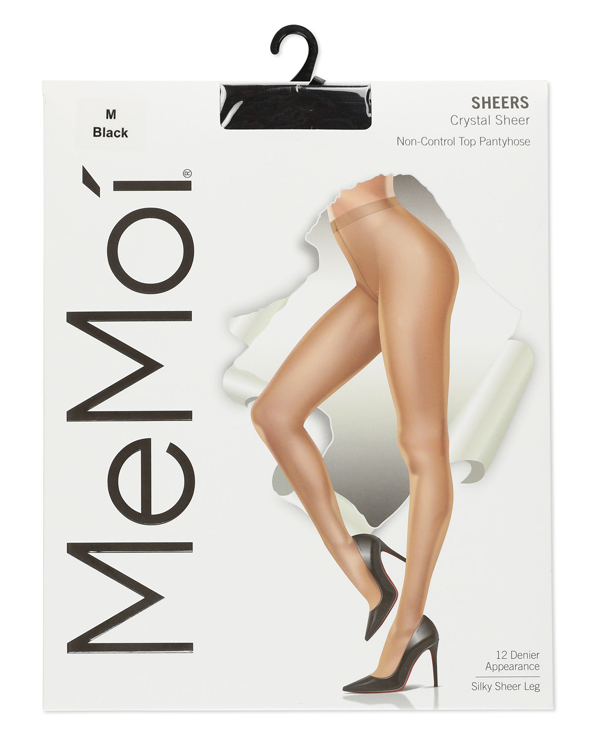 Women's Crystal Sheer Non-Control Top Pantyhose : Color: Black