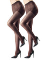Satin Sheer Control Top Pantyhose with Shadow Toe 2 Pack