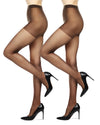 Satin Sheer Control Top Pantyhose with Shadow Toe 2 Pack : Color: Coffee