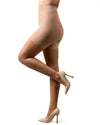 2 Pair Women's Satin Sheer Shaper Top Pantyhose : Color: Nude