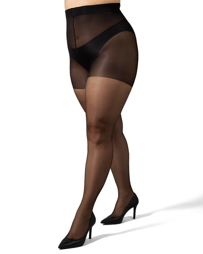 Women's Crystal Sheer Control Top Pantyhose : Color: Black