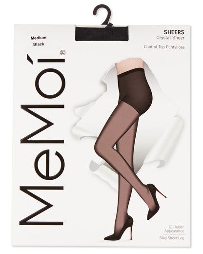 Women's Crystal Sheer Control Top Pantyhose : Color: Black