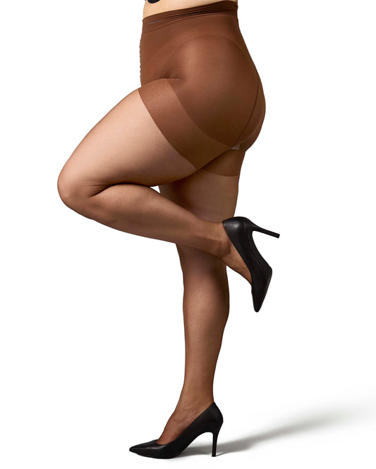 Plus Size Curvy Ultra Sheer Control Top Pantyhose