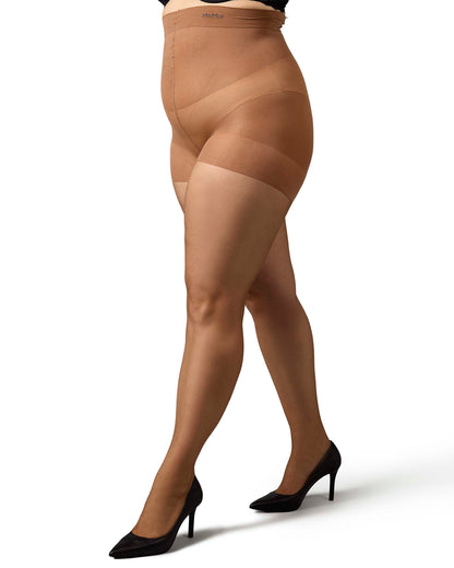Plus Size Curvy Ultra Sheer Control Top Pantyhose