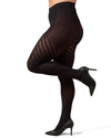 Spiral Opaque Plus Size Curvy Control Top Tights : Color: Black