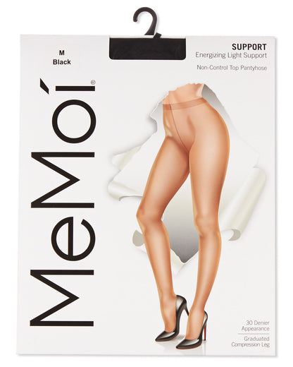 Energizing Light Support Non-Control Top Pantyhose : Color: Black