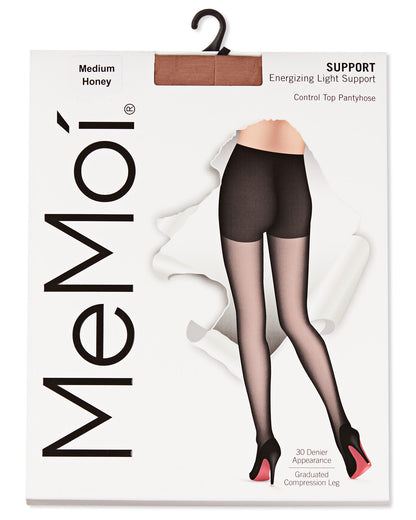 Energizing Light Support Control Top Pantyhose : Color: Honey