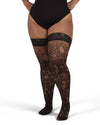 Swirl Net Thigh High : Color: Black