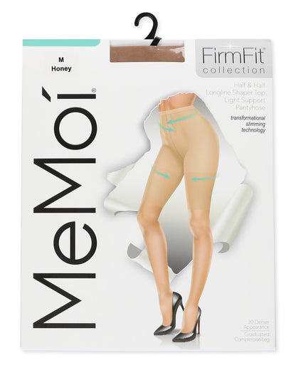 Women's Half & Half Light Support Leg Nylon Pantyhose : Color: Honey