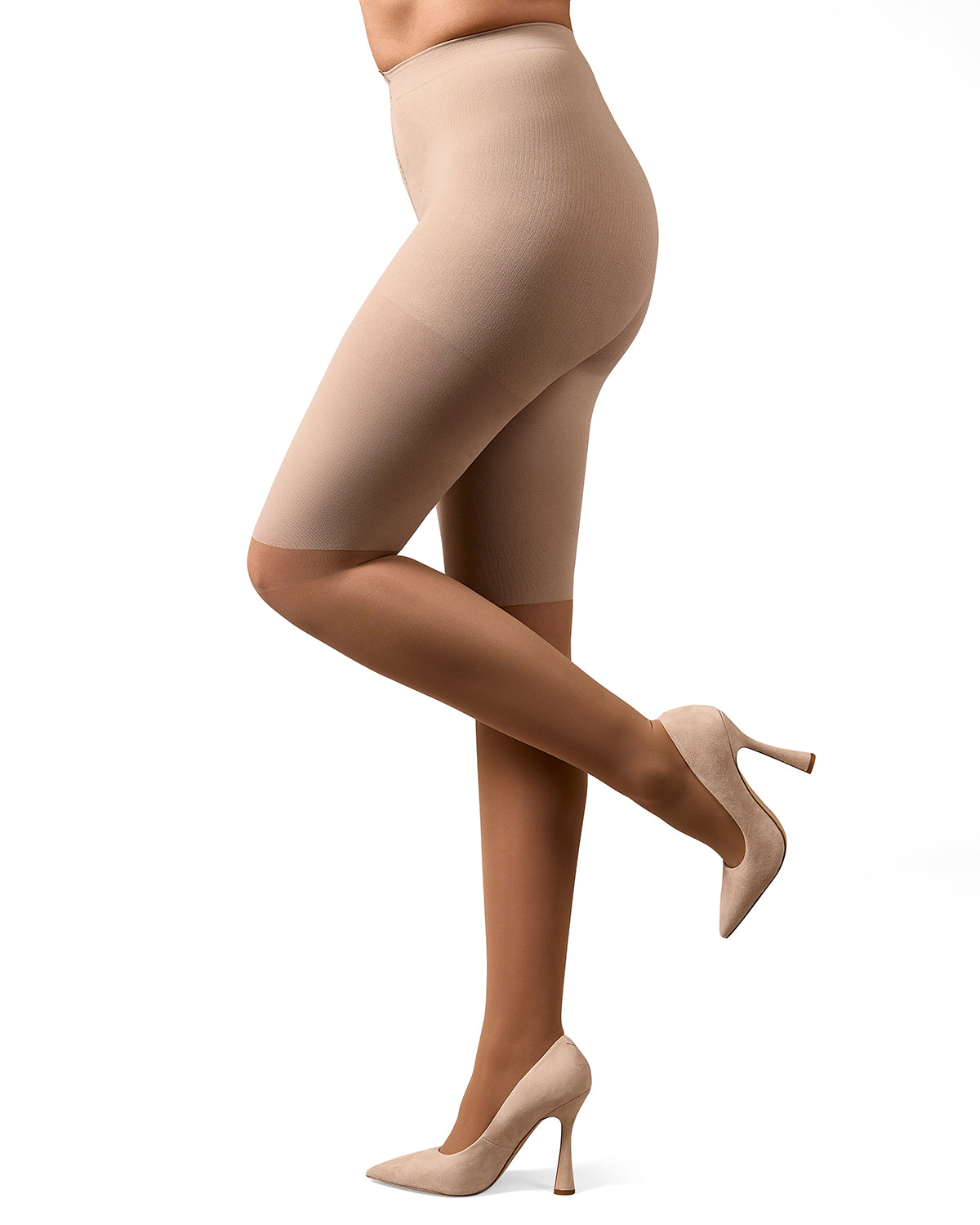 Women's Half & Half Light Support Leg Nylon Pantyhose : Color: Honey