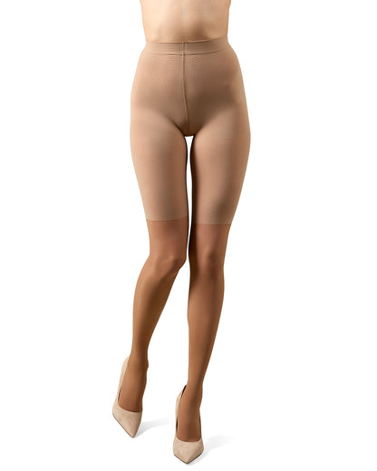 Women's Half & Half Light Support Leg Nylon Pantyhose : Color: Nude