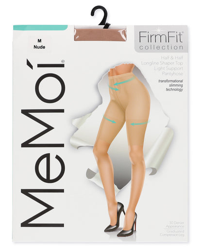Women's Half & Half Light Support Leg Nylon Pantyhose : Color: Nude