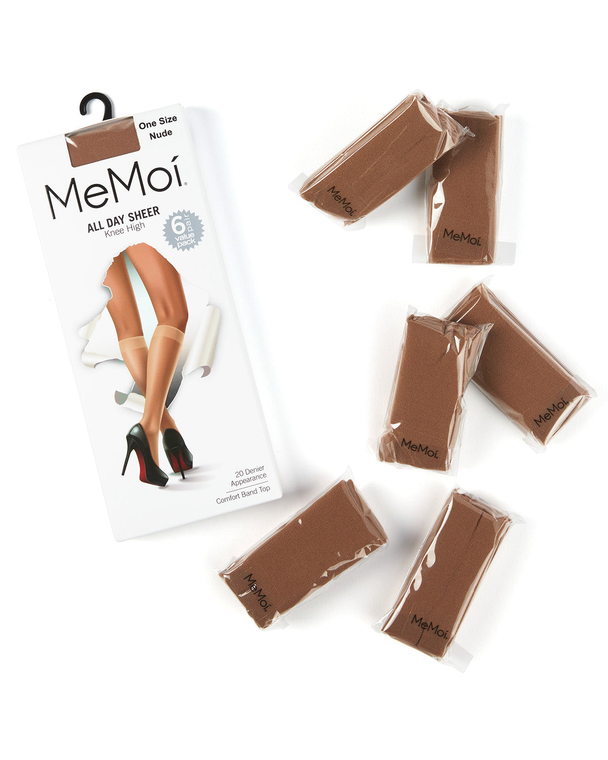 Women's 6 Pair Pack All Day Sheer Knee Highs : Color: Nude