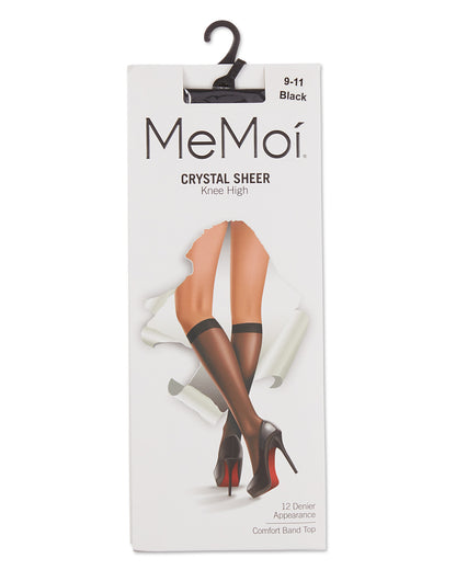 Women's Crystal Sheer Knee Highs : Color: Black