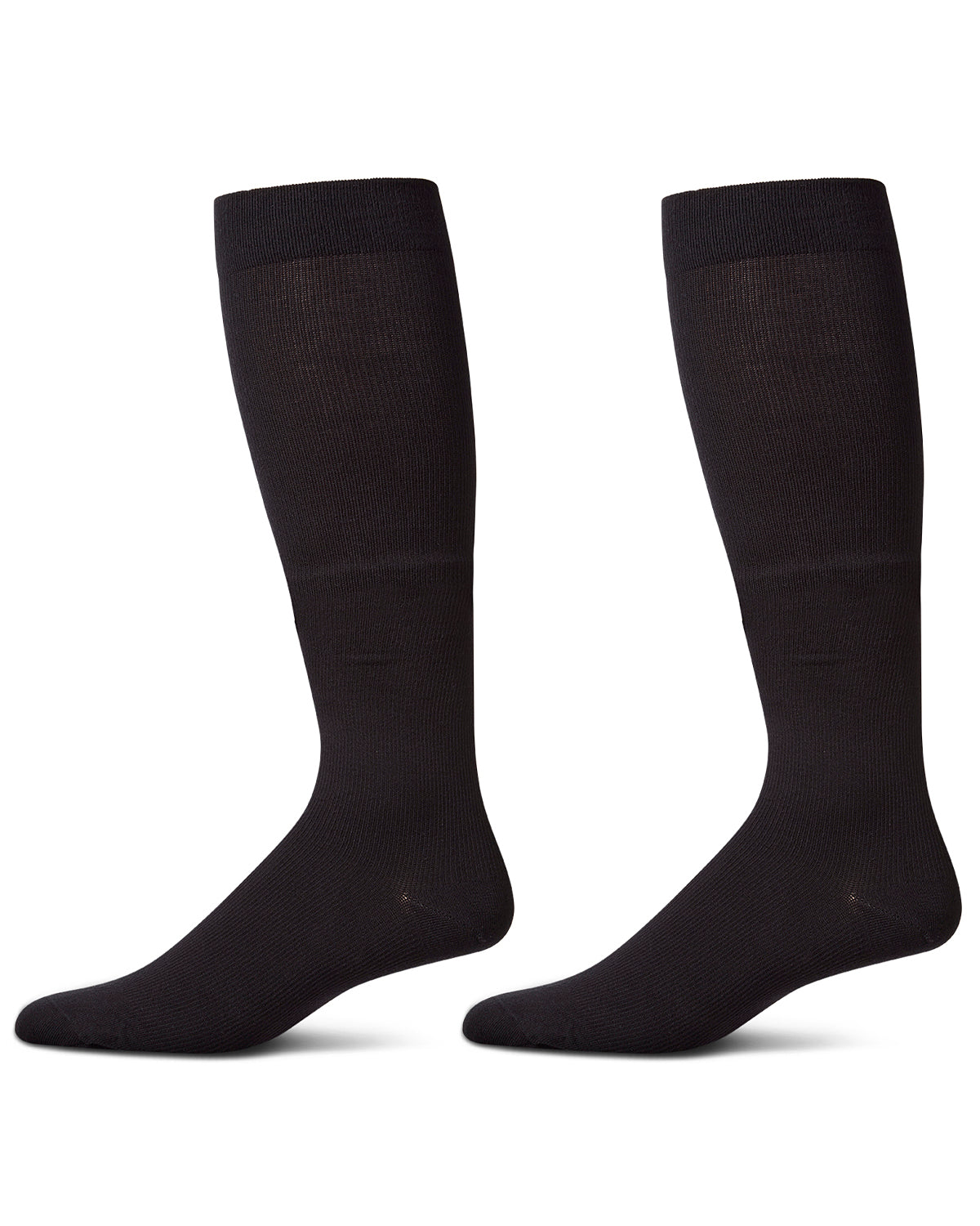 2 Pair Solid Cotton Blend Graduated Compression Socks : Color: Black-Black
