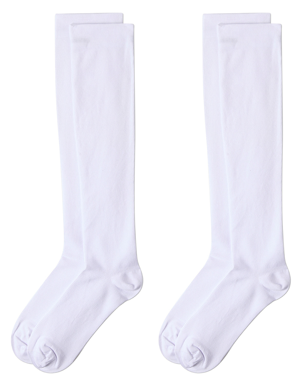 2 Pair Solid Cotton Blend Graduated Compression Socks : Color: Black-Black