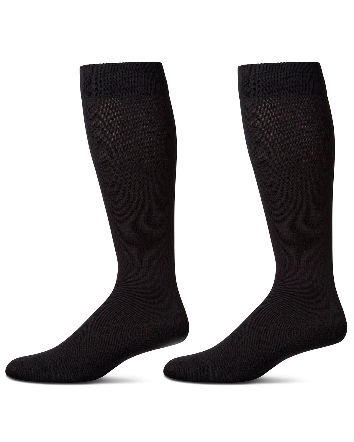 2 Pair Pack Cushioned Sole Cotton Blend Graduated Compression Socks : Color: Black-Black