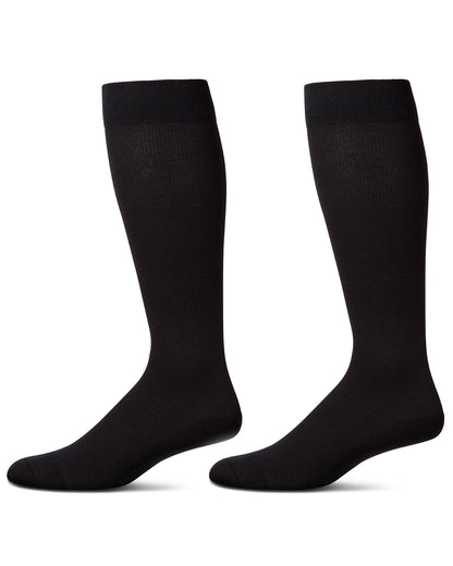 2 Pair Pack Cushioned Sole Cotton Blend Graduated Compression Socks : Color: Black-Black