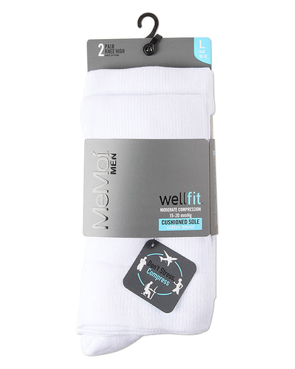 2 Pair Pack Cushioned Sole Cotton Blend Graduated Compression Socks : Color: Black-Black