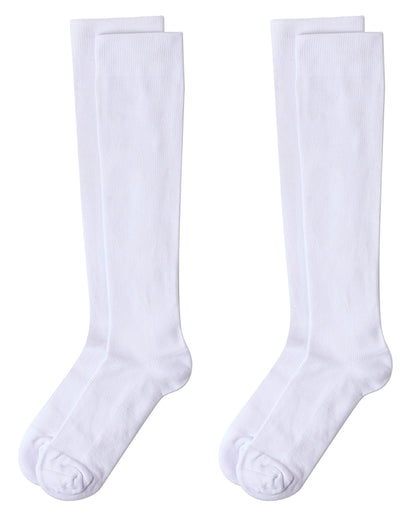 2 Pair Pack Cushioned Sole Cotton Blend Graduated Compression Socks : Color: Black-Black