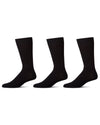 Men's 3 Pair Pack Bamboo Blend Ribbed Crew Socks : Color: Black