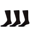 Men's 3 Pair Pack Bamboo Blend Flat Knit Socks : Color: Black