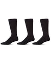 Men's 3 Pair Pack Flat Knit Mercerized Cotton Crew Socks : Color: Black