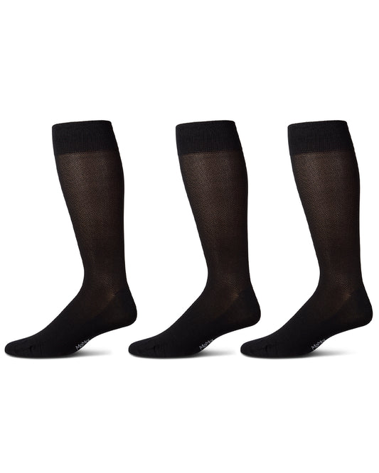 Pique Men's Mercerized Cotton Socks 3-Pack : Color: Black