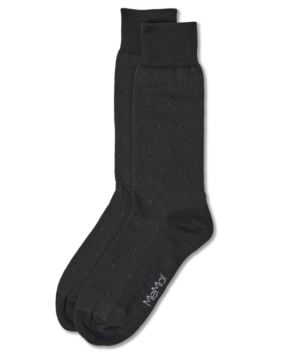 Men's 3 Pair Pack Assorted Mercerized Cotton Blend Crew Socks : Color: Black