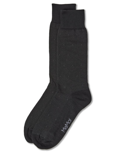 Men's 3 Pair Pack Assorted Mercerized Cotton Blend Crew Socks : Color: Black