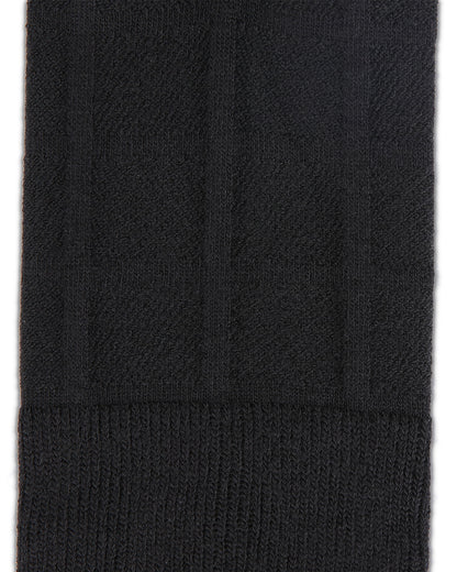 Men's Bamboo Blend Solid Plaid Crew Socks : Color: Black