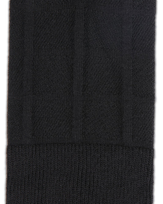 Men's Bamboo Blend Solid Plaid Crew Socks : Color: Black