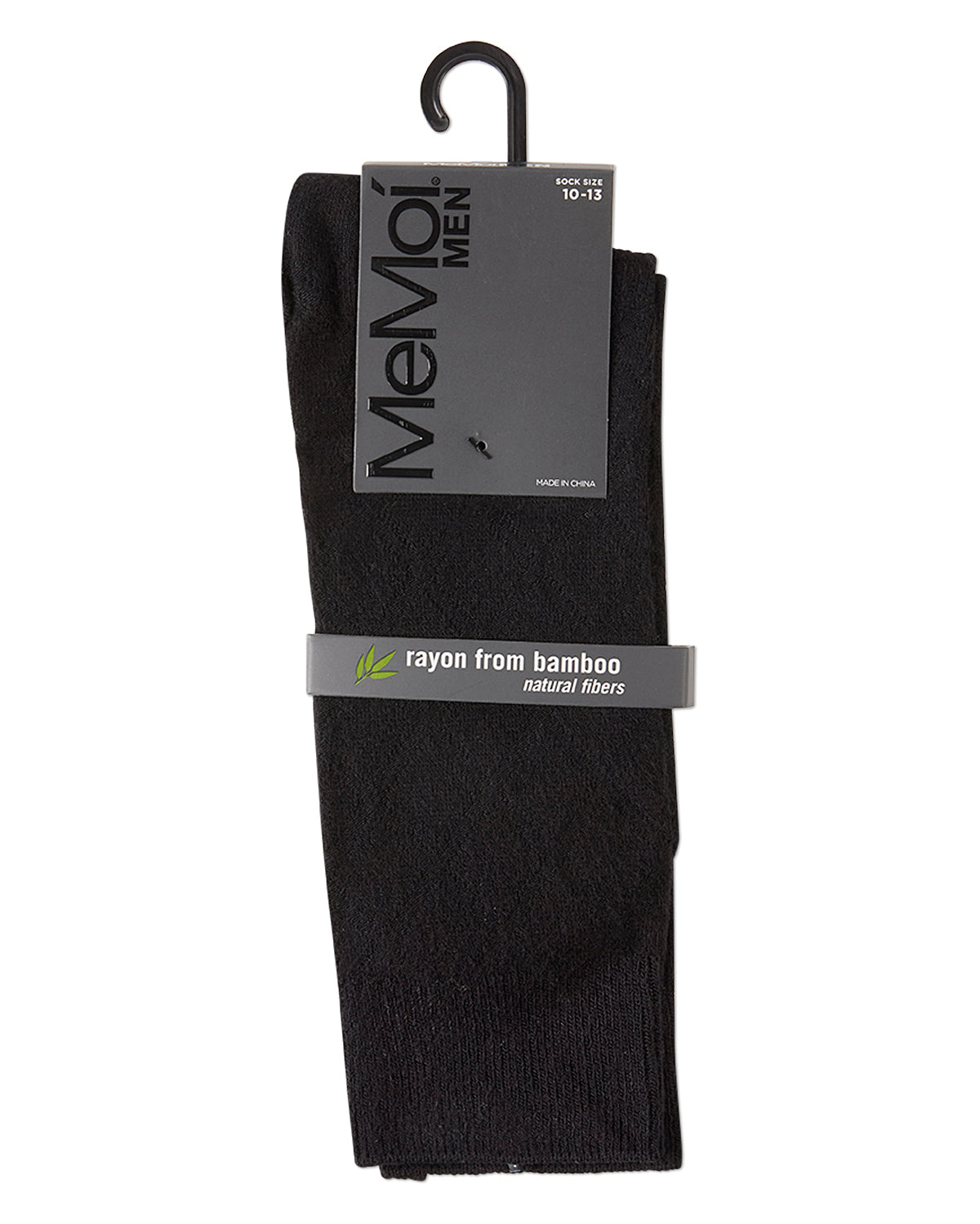 Men's Bamboo Blend Solid Diamond Crew Socks : Color: Black