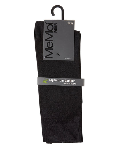 Men's Bamboo Blend Solid Diamond Crew Socks : Color: Black