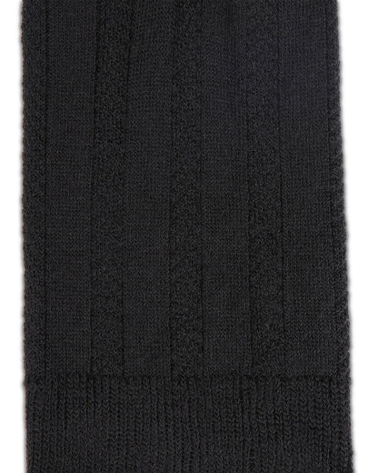 Men's Bamboo Blend Solid Woven Ribbed Crew Socks : Color: Black