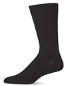 Men's Bamboo Blend Solid Woven Ribbed Crew Socks : Color: Black