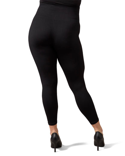 Women's Thin Ribbed High Waist Seamless Leggings : Color: Black