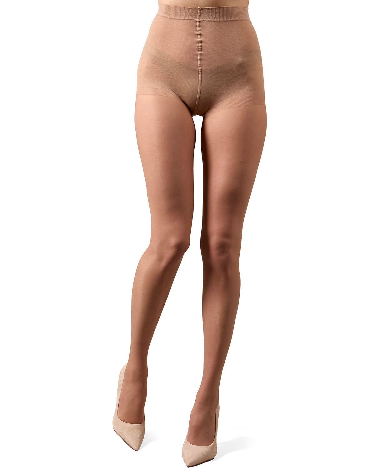 Control Top Pantyhose with Backseam & Cuban Heels : Color: Nude/Red