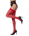Women's Crystal Sheer Sheer Toe Stockings : Color: Red